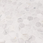 MS International SMOT-CALCRE-2HEXH Calacatta Cressa 2" Hex Honed Marble Mesh-Mounted Mosaic Floor Wall Tile (10 Piece)